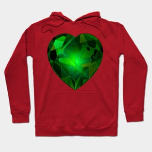 Green Heart Gemstone Hoodie